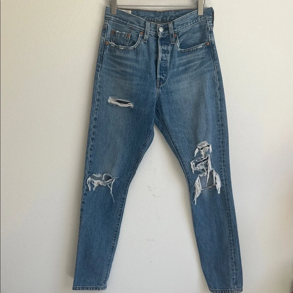 Levi's 501 S Skinny Quality Premium Distressed Jeans